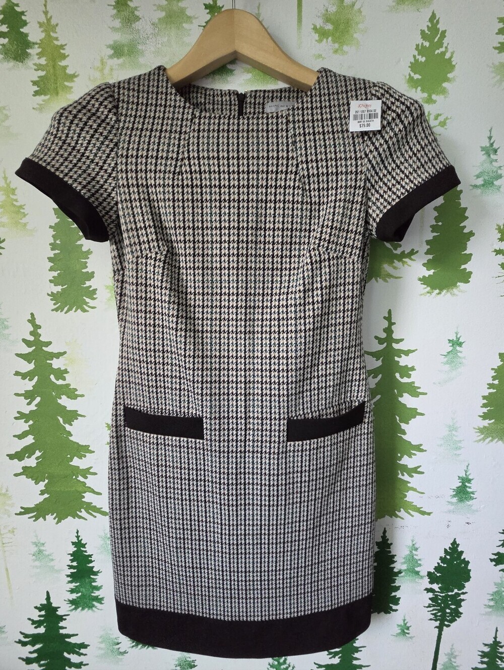 Marc New York Short Sleeve Plaid Sheath Dress